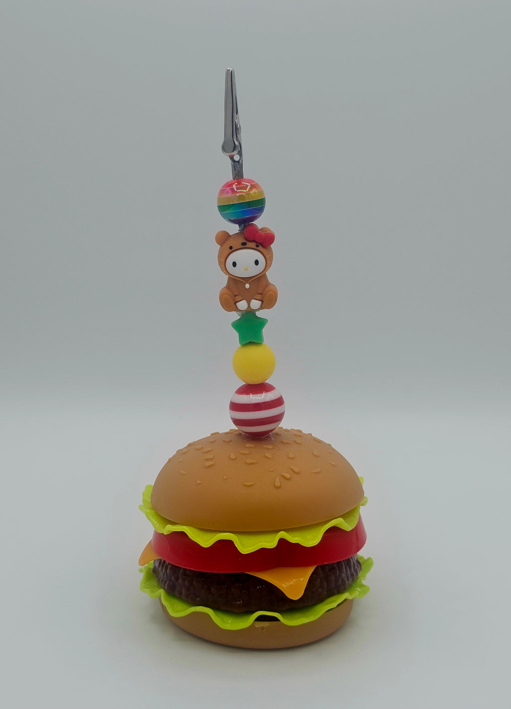 Burger-Hello Kitty Rainbow Bear Kandi Clip