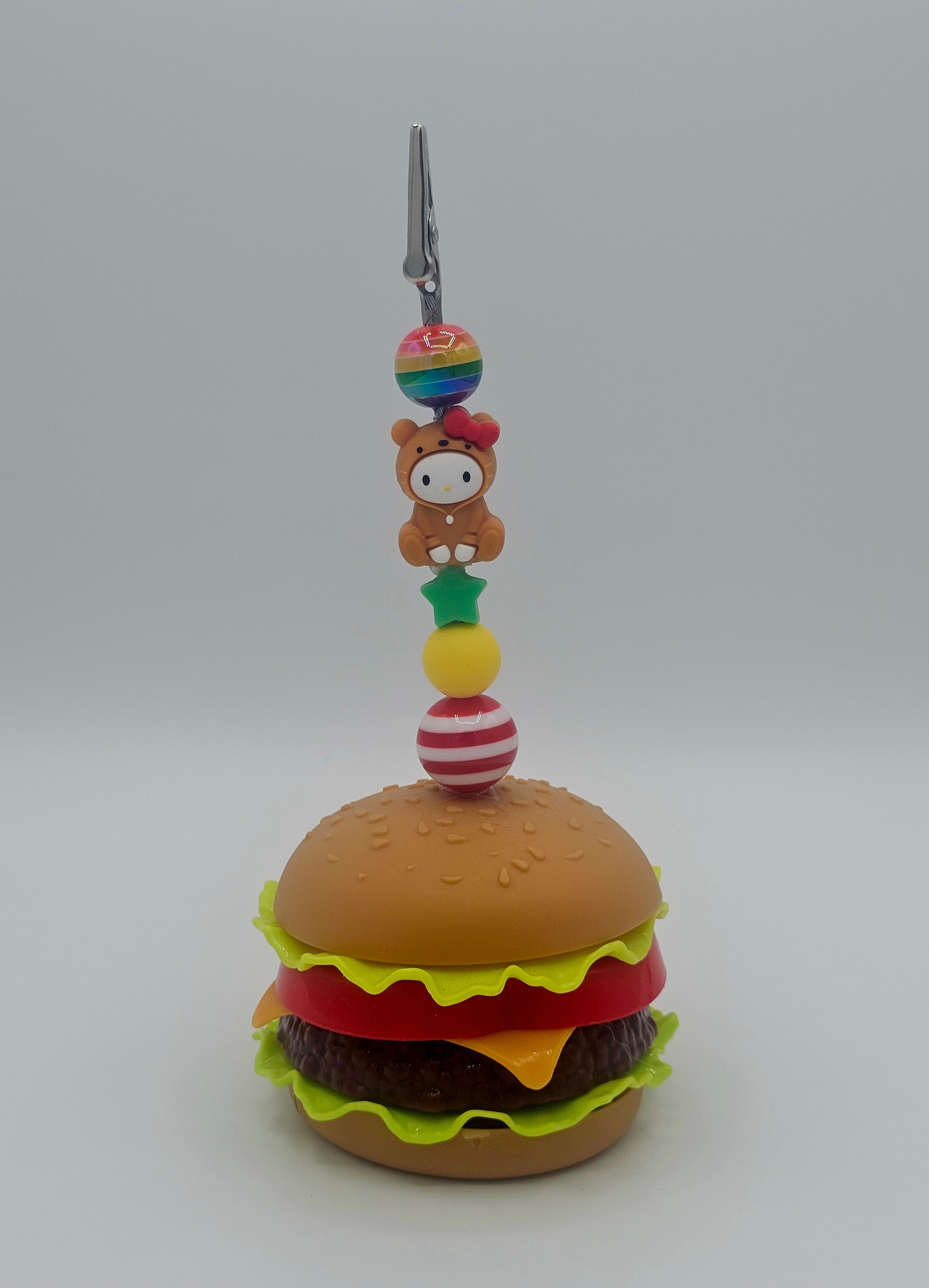 Burger-Hello Kitty Rainbow Bear Kandi Clip