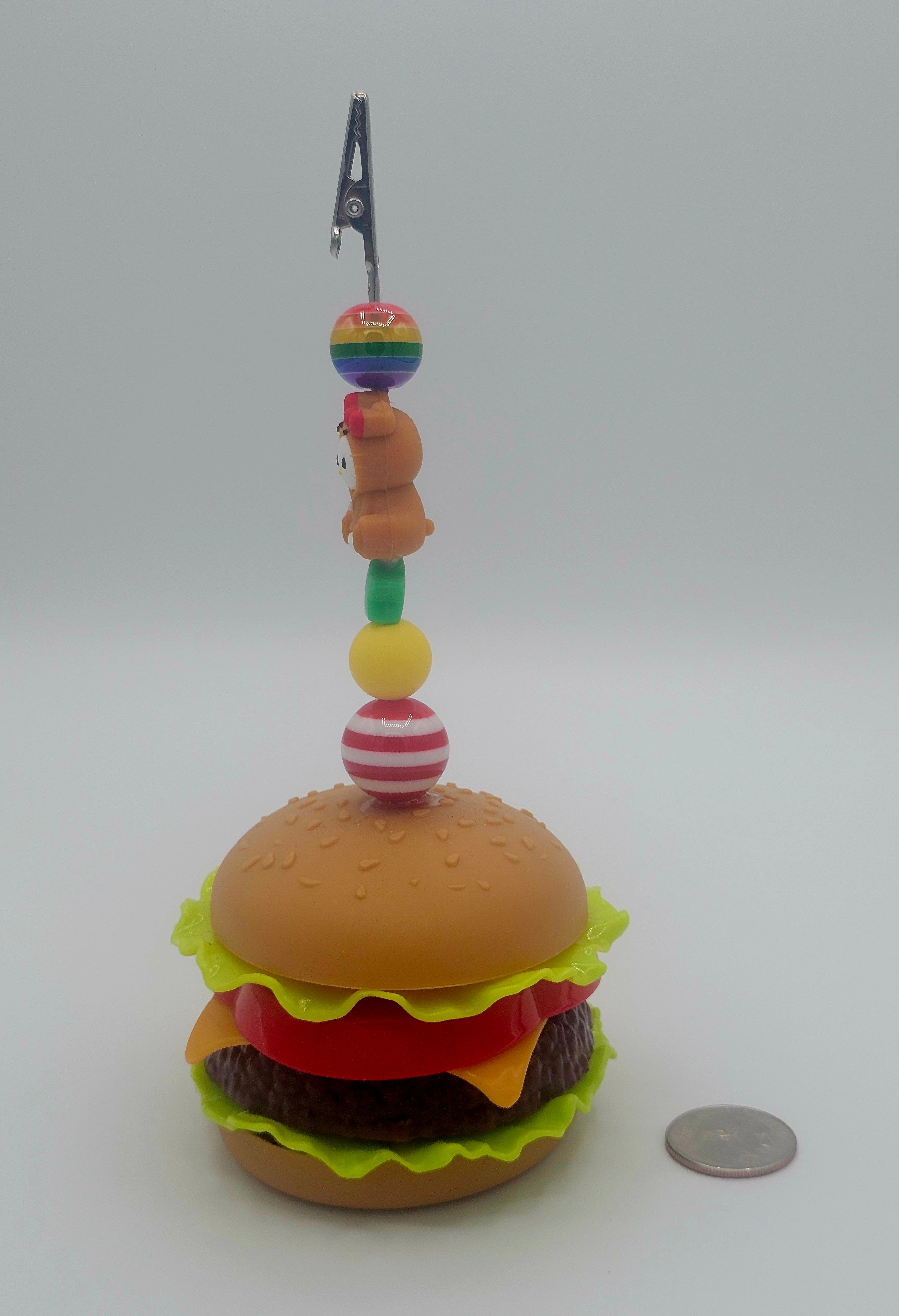 Burger-Hello Kitty Rainbow Bear Kandi Clip