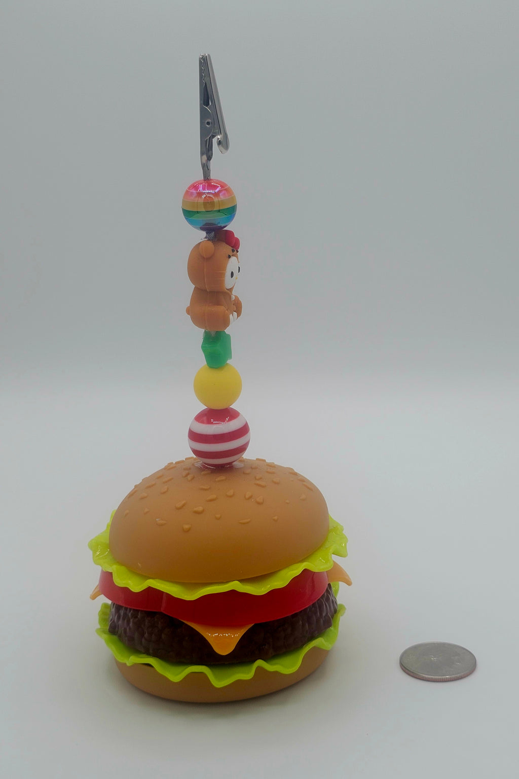 Burger-Hello Kitty Rainbow Bear Kandi Clip