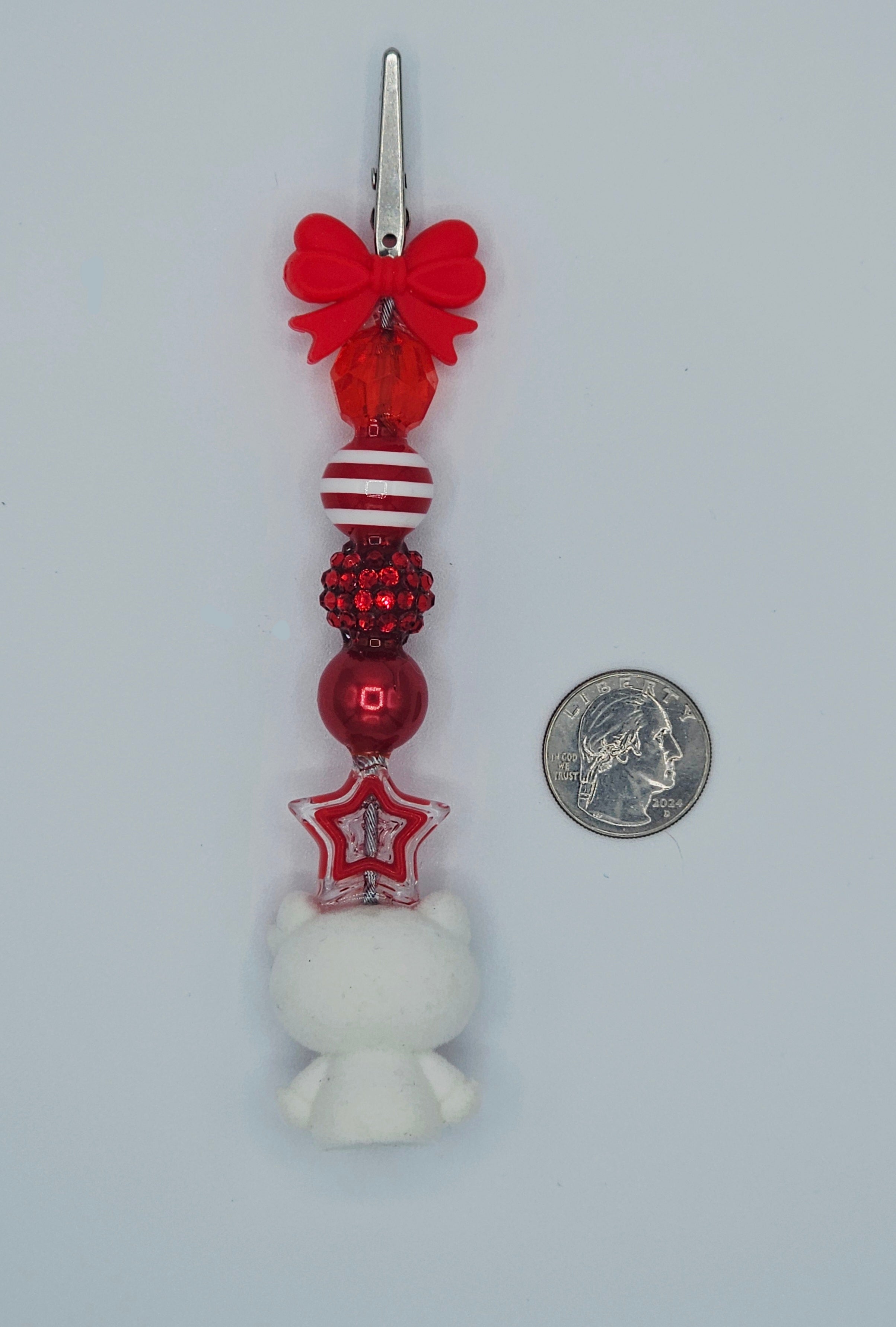 Hello Kitty Candy Cane Kandi Clip